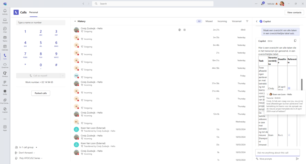 Microsoft 365 Copilot Integrated in MS Teams | Hello.be
