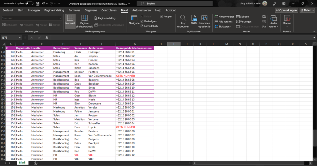 Telefoonnummerbeheer in Excel | Hello.be