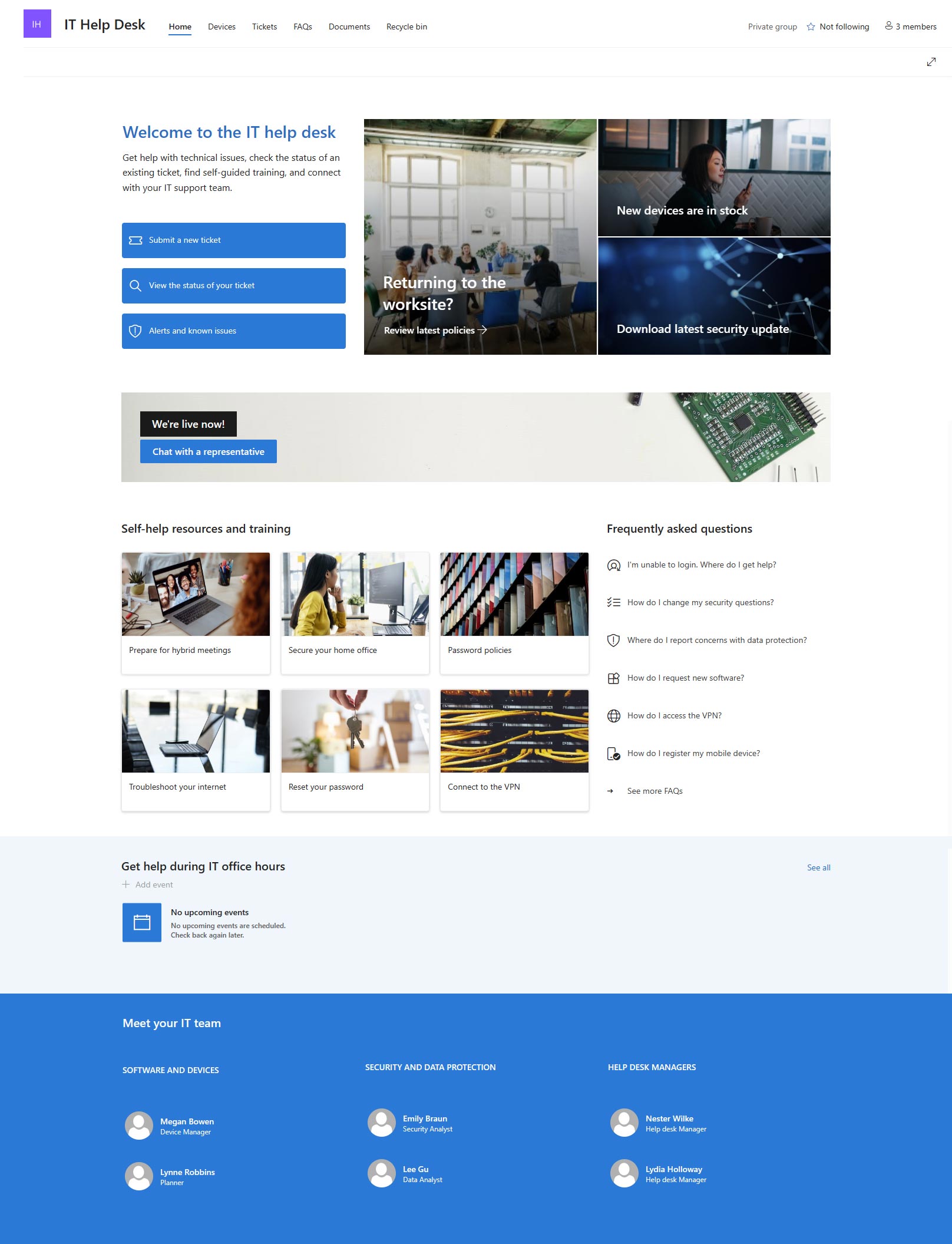 Blog nieuwigheden SharePoint online - Voorbeeld IT Helpdesk | Hello.be