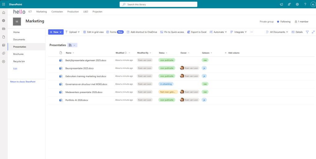 SharePoint Online -Documentbeheer | Hello.be